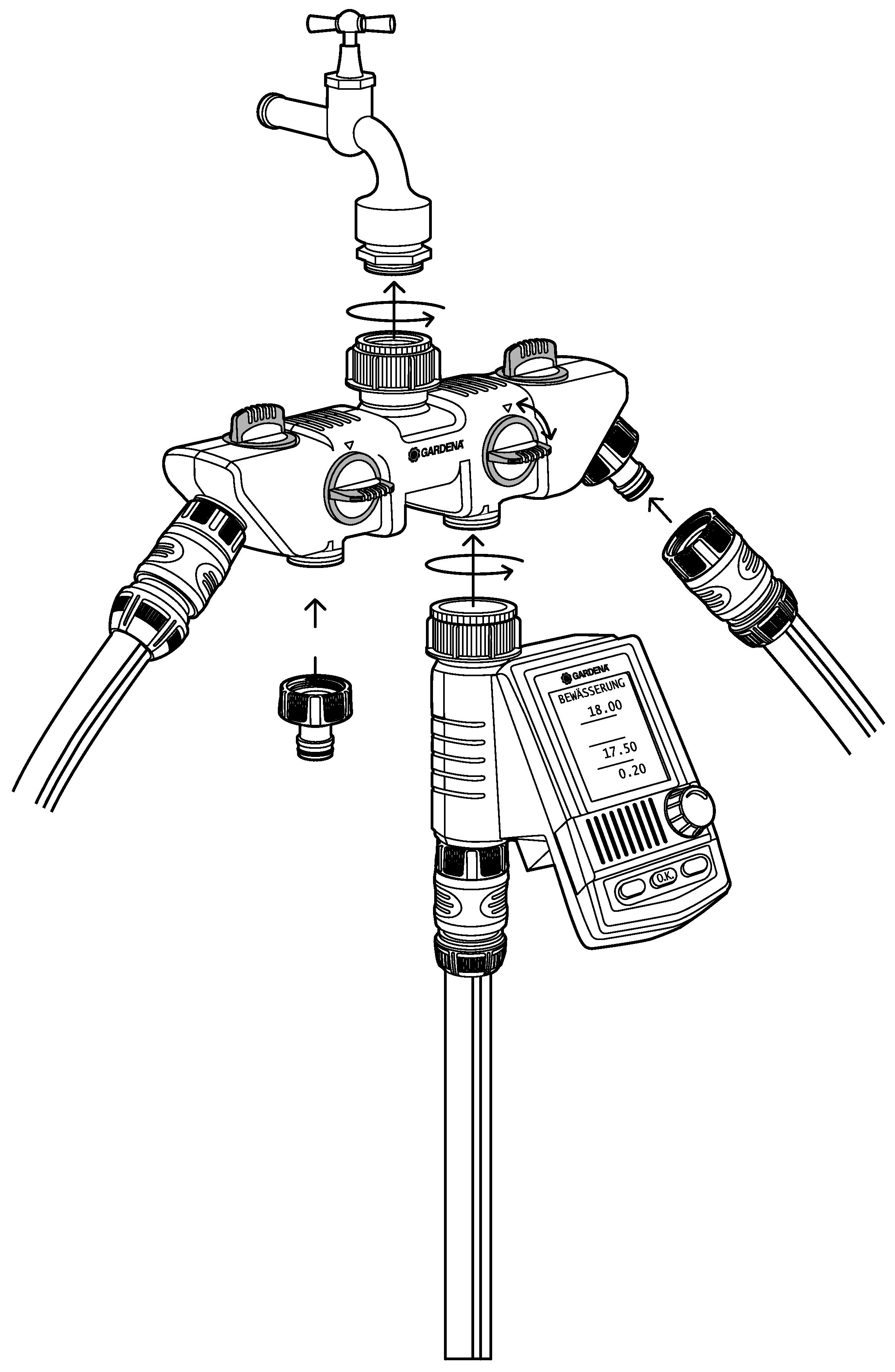 Distribuidor de cuatro vías