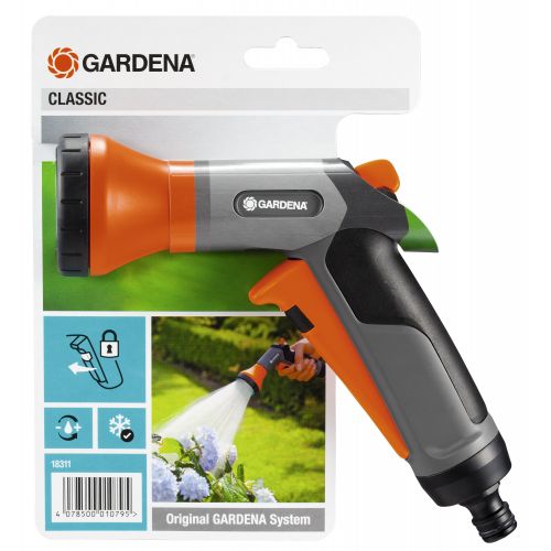 Pistola rociadora de riego multichorro Classic. Blister