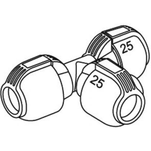 Pieza en T 25 mm