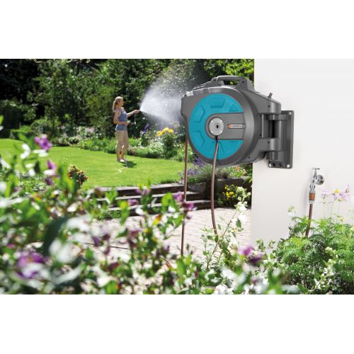 Soporte portamanguera mural roll-up automatic 25