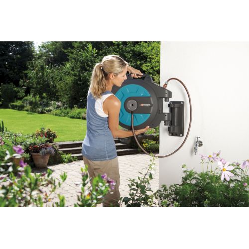 Soporte portamanguera mural roll-up automatic 25