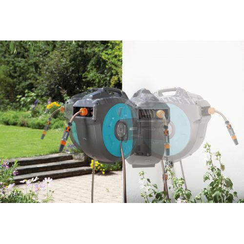 Soporte portamanguera mural roll-up automatic 25