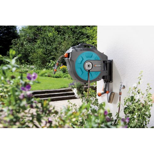 Soporte portamanguera mural roll-up automatic 25