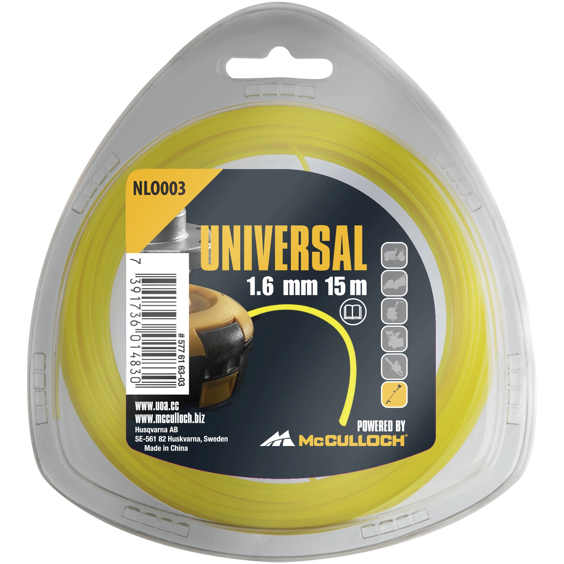 Hilo de nylon redondo 1.6mm x 15m