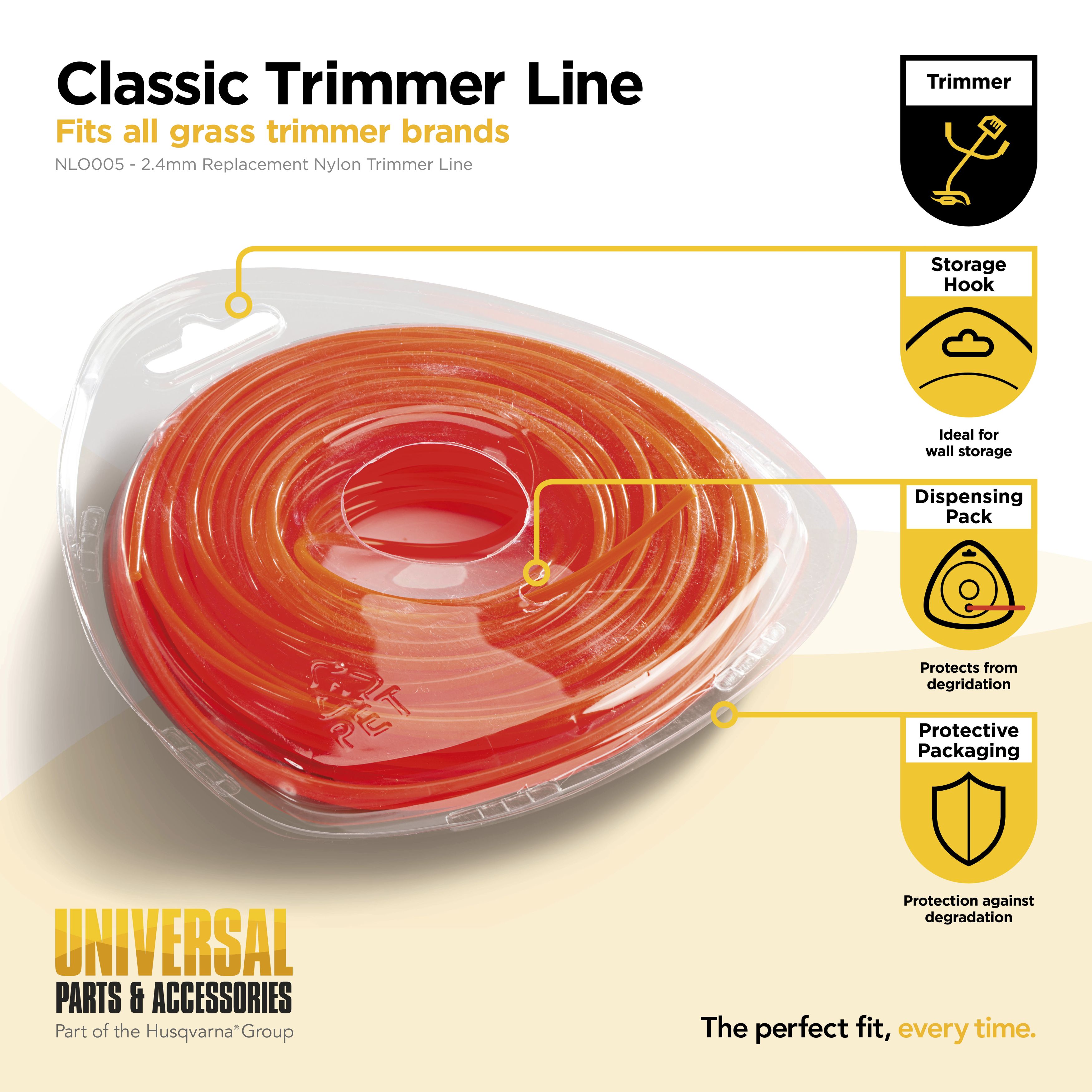 Hilo de nylon redondo 2,4mm x 15m