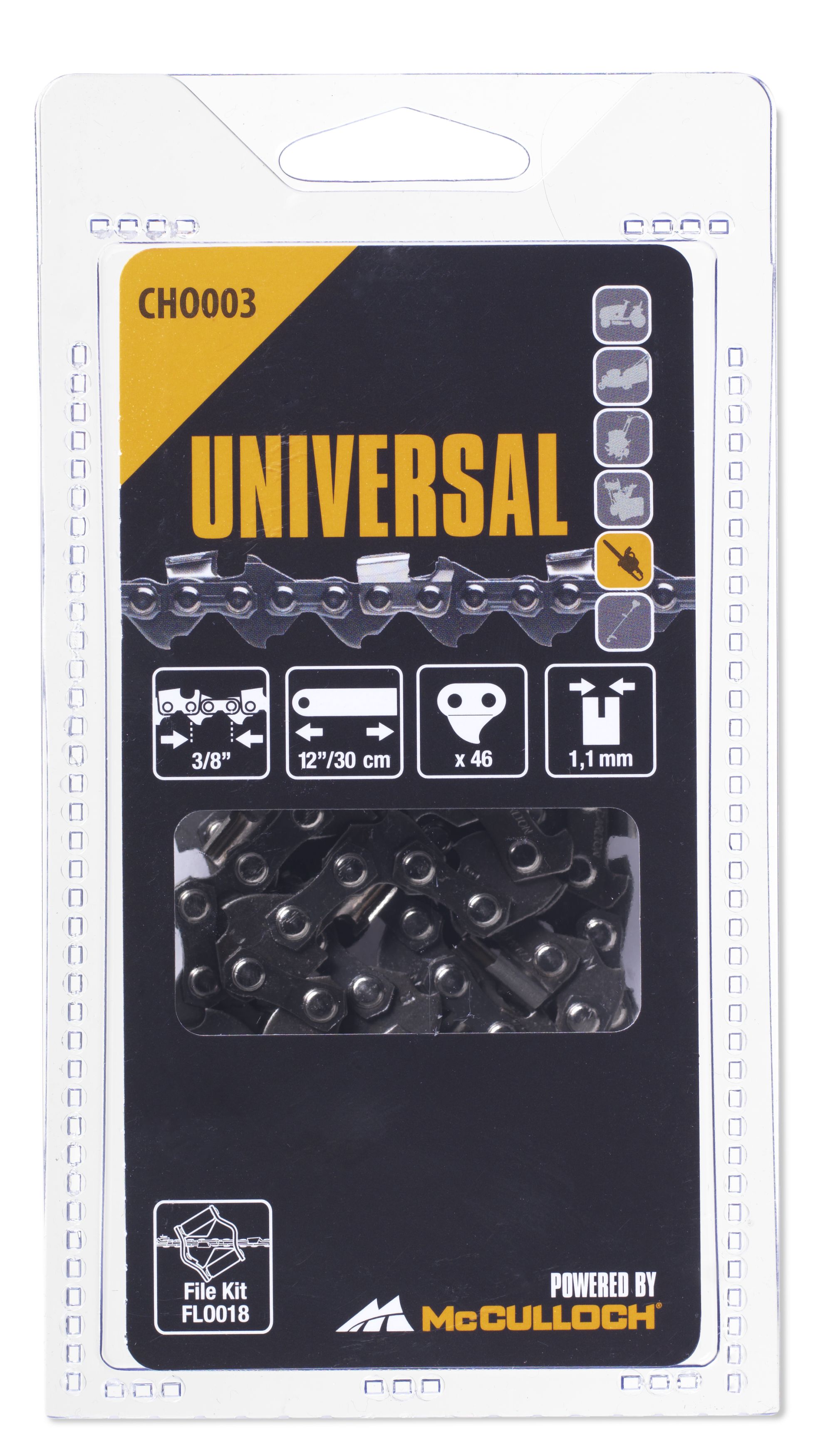 Cadena 12\\\" / 30 cm / 46 eslabones / 3/8\\\" / 1,1 mm