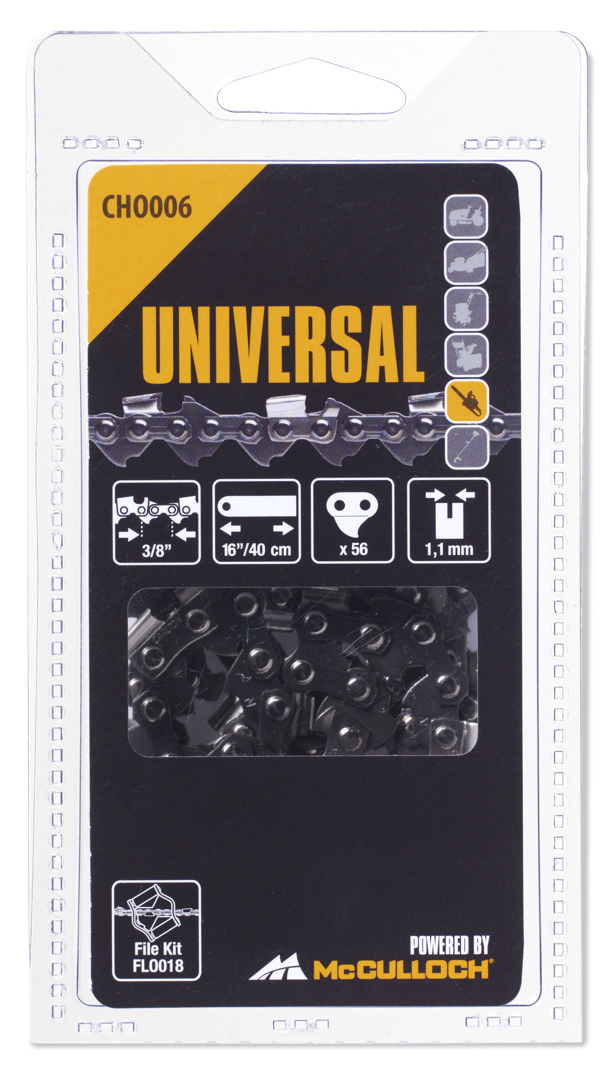 Cadena 16\\\" / 40 cm / 56 eslabones / 3/8\\\" / 1,1 mm