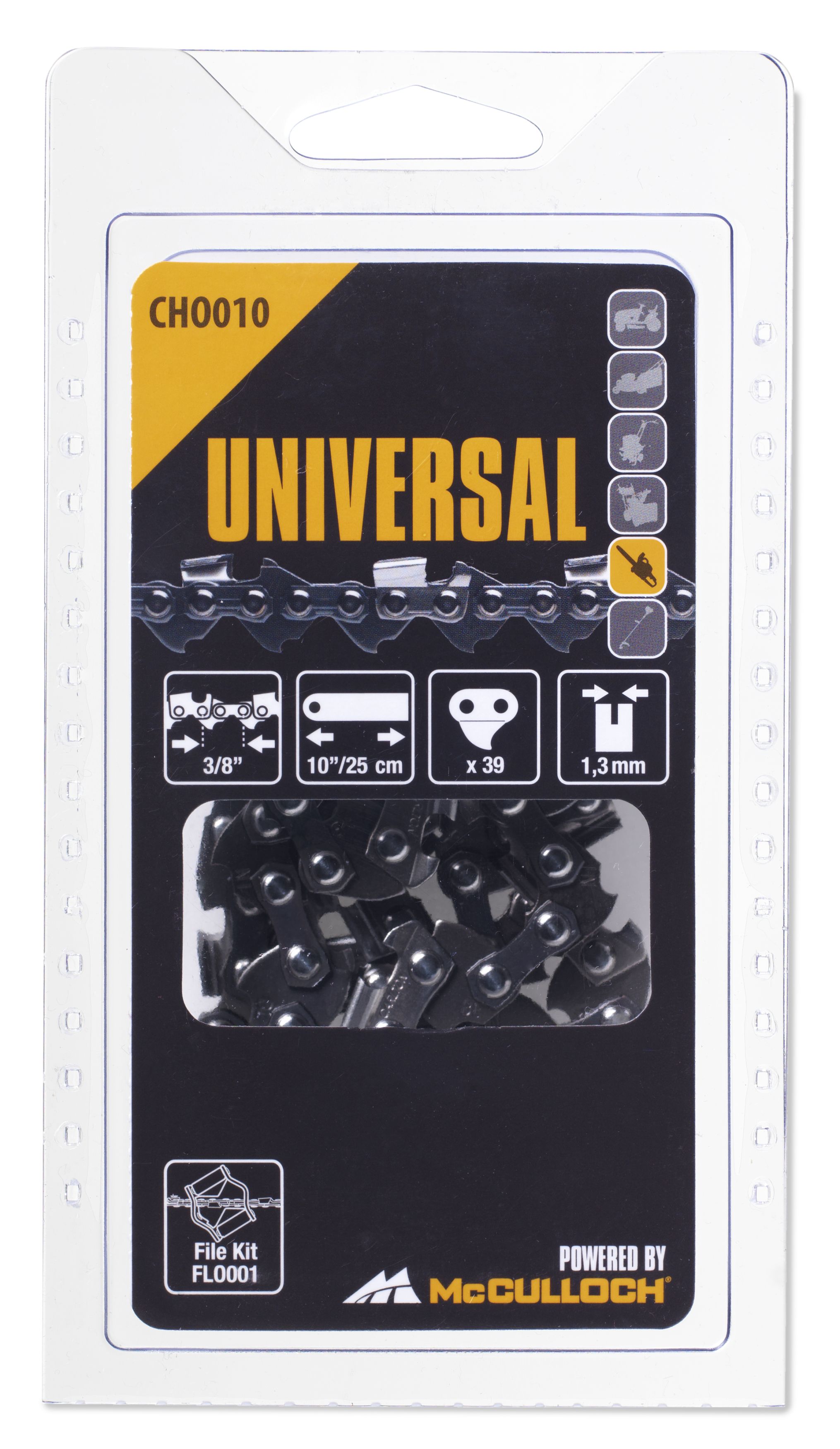 Cadena 10\\\" / 25 cm / 39 eslabones / 3/8\\\" / 1,3 mm