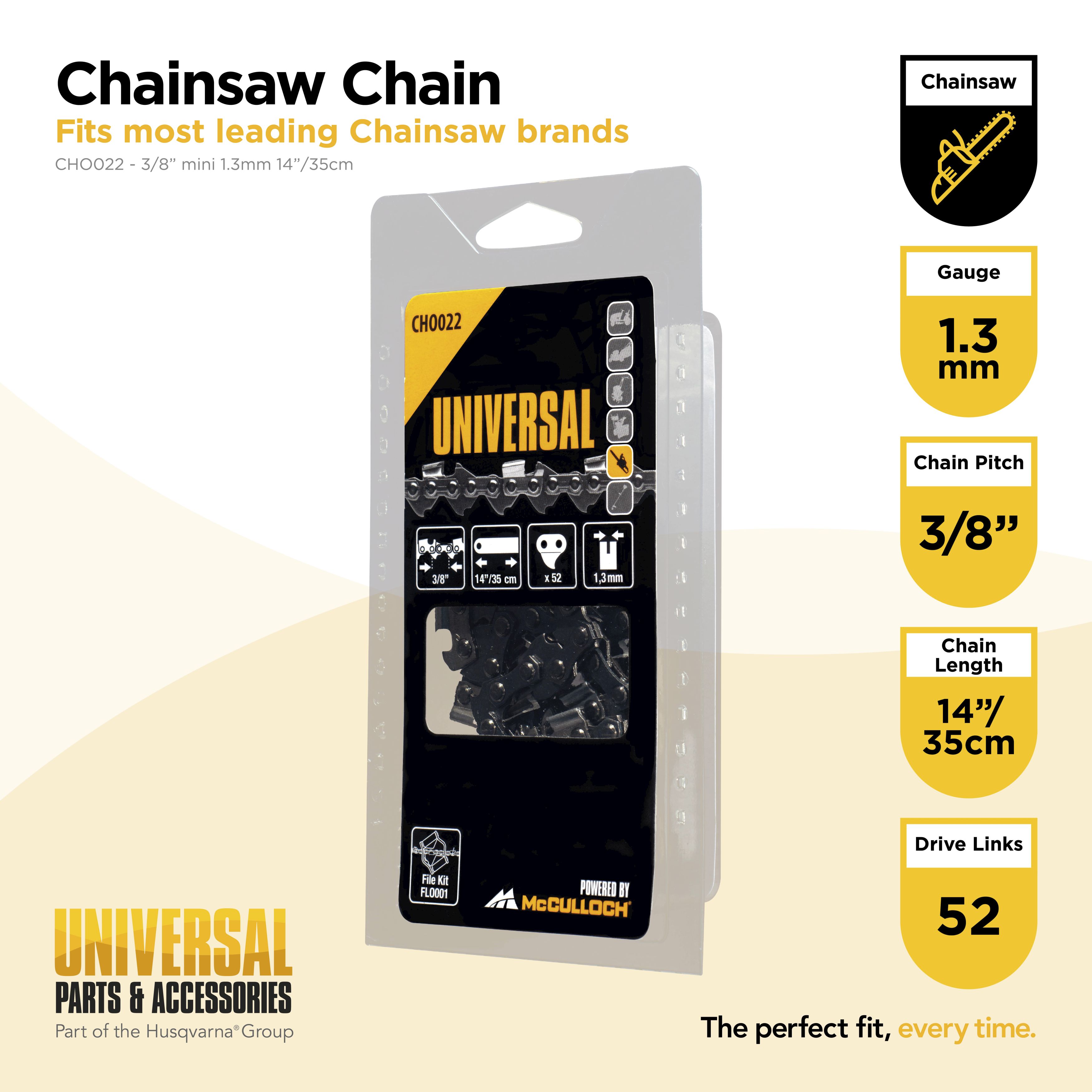 Cadena 14\\\"/ 35 cm / 52 eslabones / 3/8\\\" / 1,3 mm