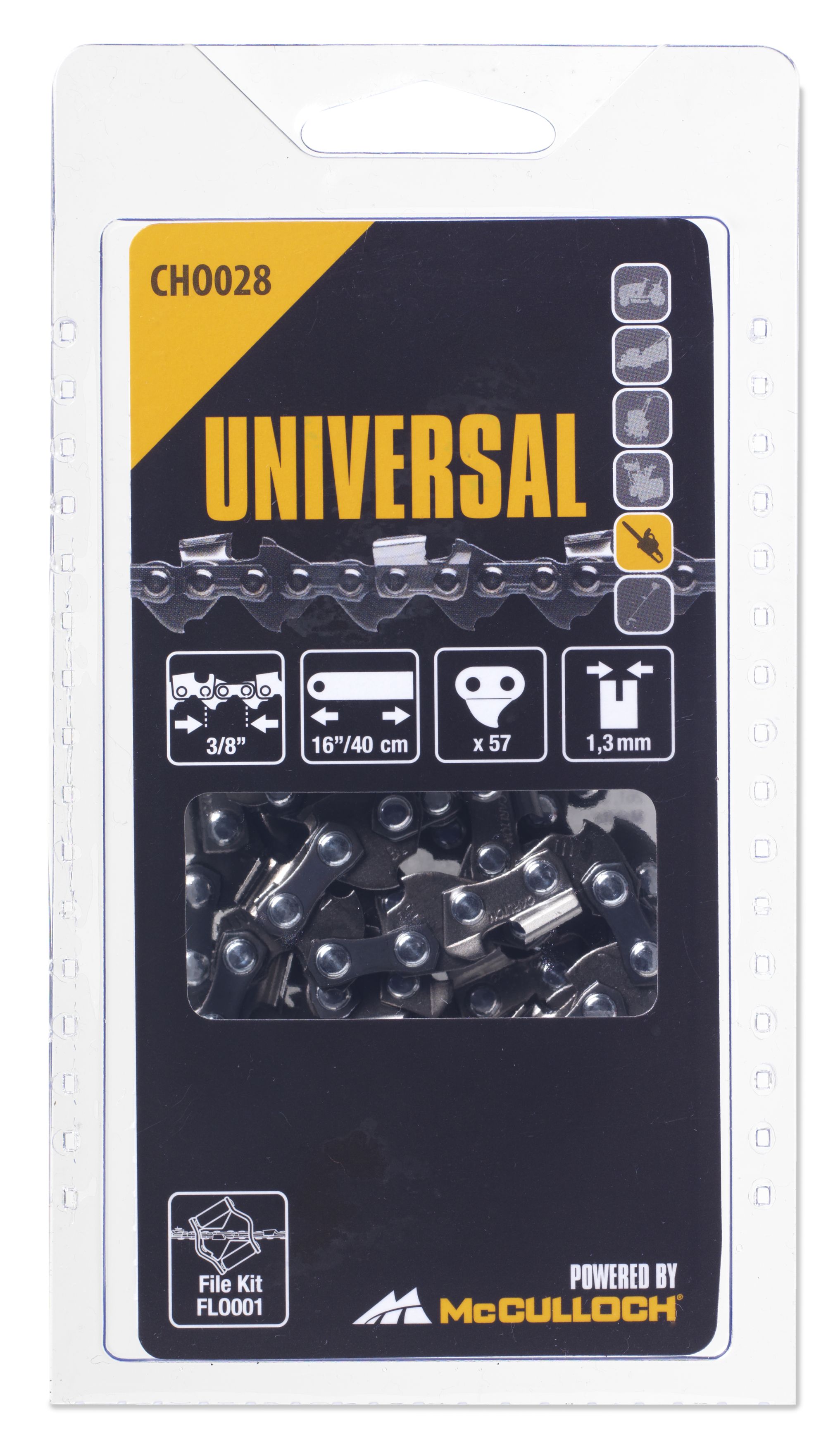 Cadena 16\\\" / 40 cm / 57 eslabones / 3/8\\\" / 1,3 mm