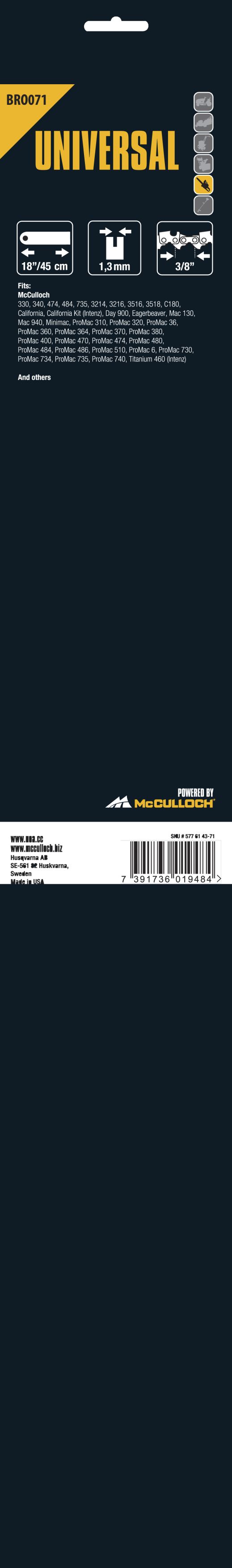 Espadín 18\\\" / 45cm / 60 eslabones / 1.3mm Intenz / 3/8\\\"