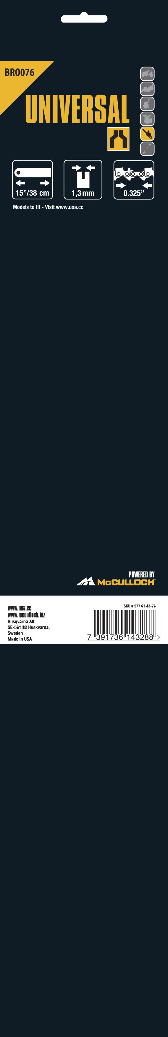 Espadín 15\\\" / 38 cm / 64 eslabones / 1,3 mm 0,325\\\"