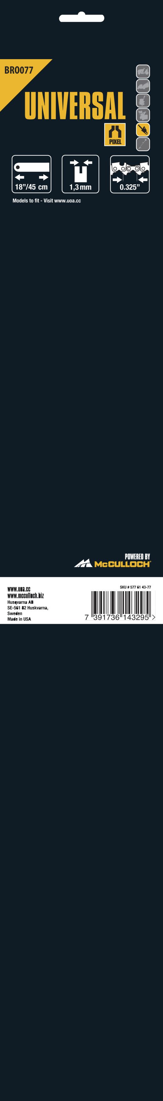 Espadín de  18 \\\"/45cm- .325\\\" - 1,3mm  BRO077