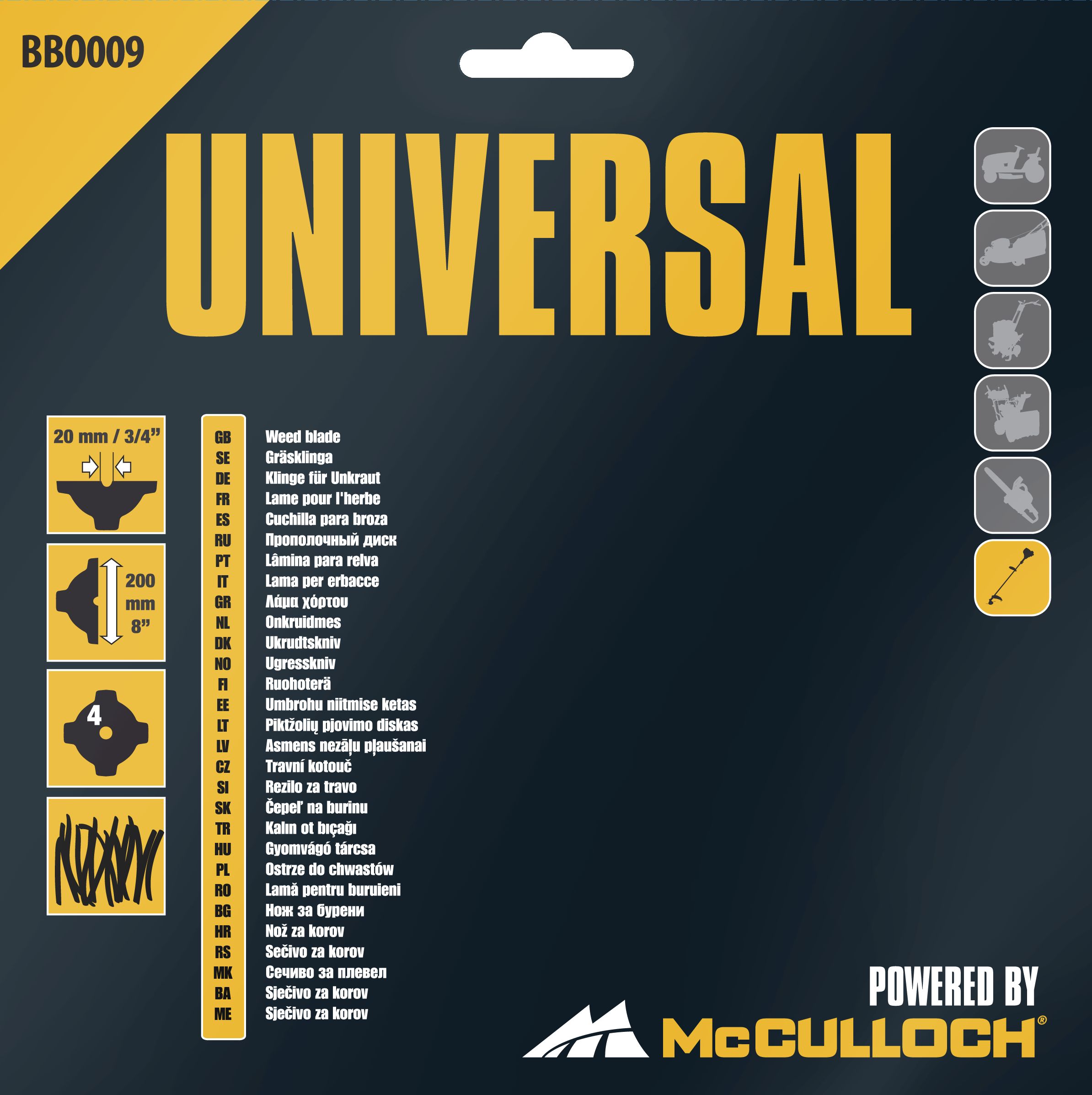 Disco de 4 puntas Ø corte 200mm 20 mm de eje