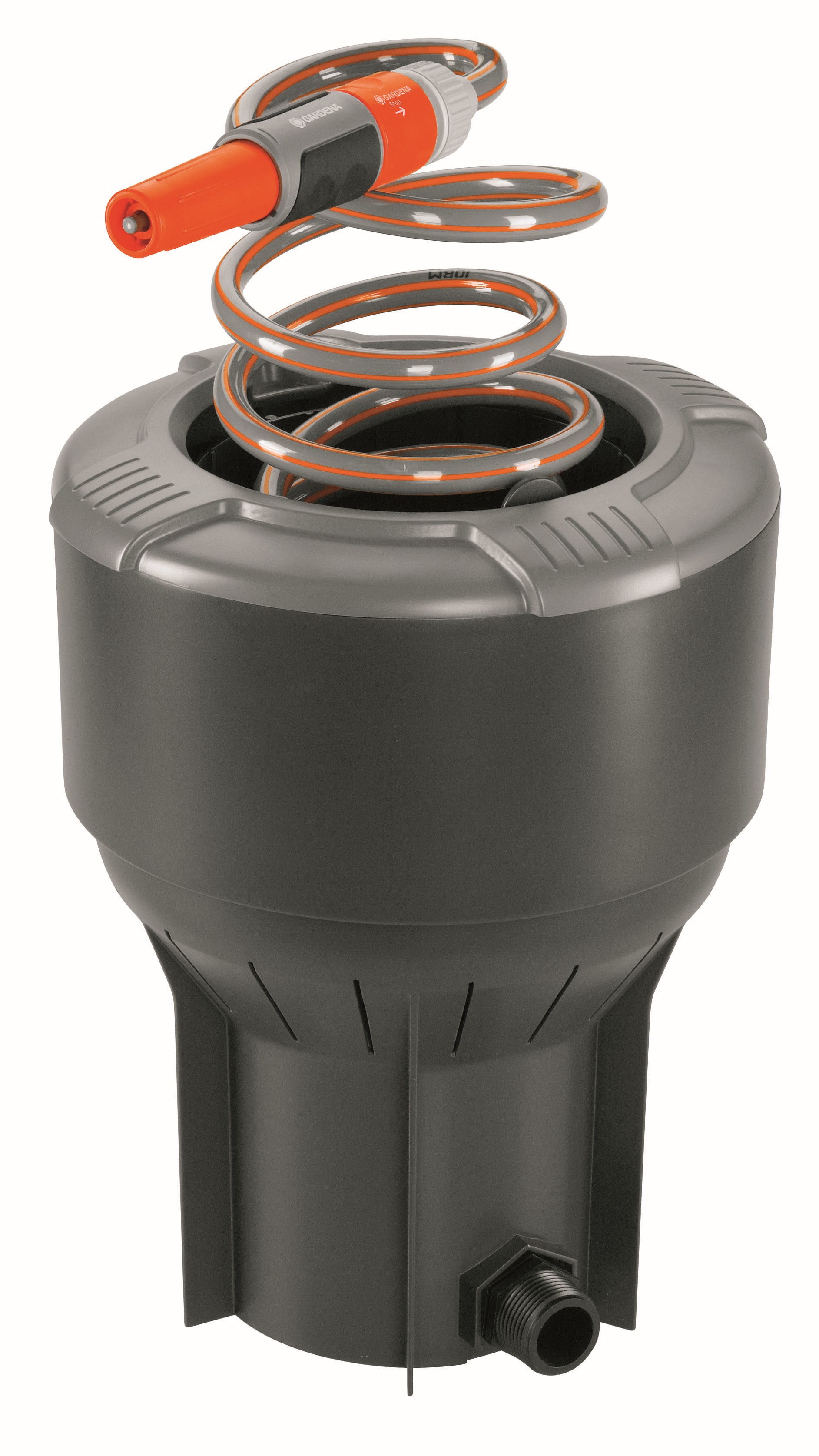 Carrete portamanguera enterrado para manguera flexible