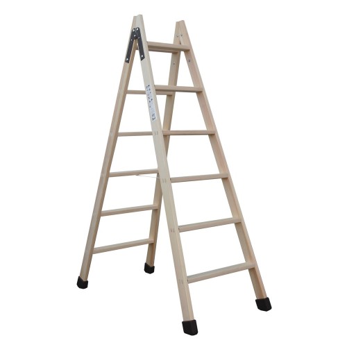 Escalera de tijera de madera - 10 peldaños
