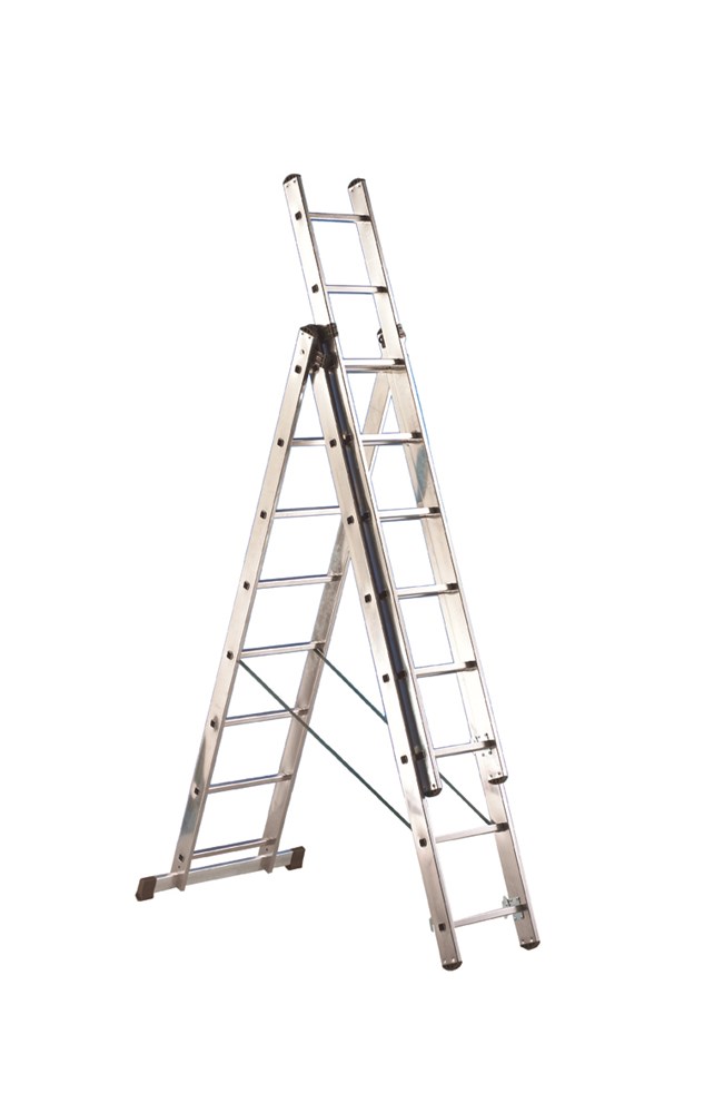 Escalera de apoyo 1 tramo de aluminio 9 peld.