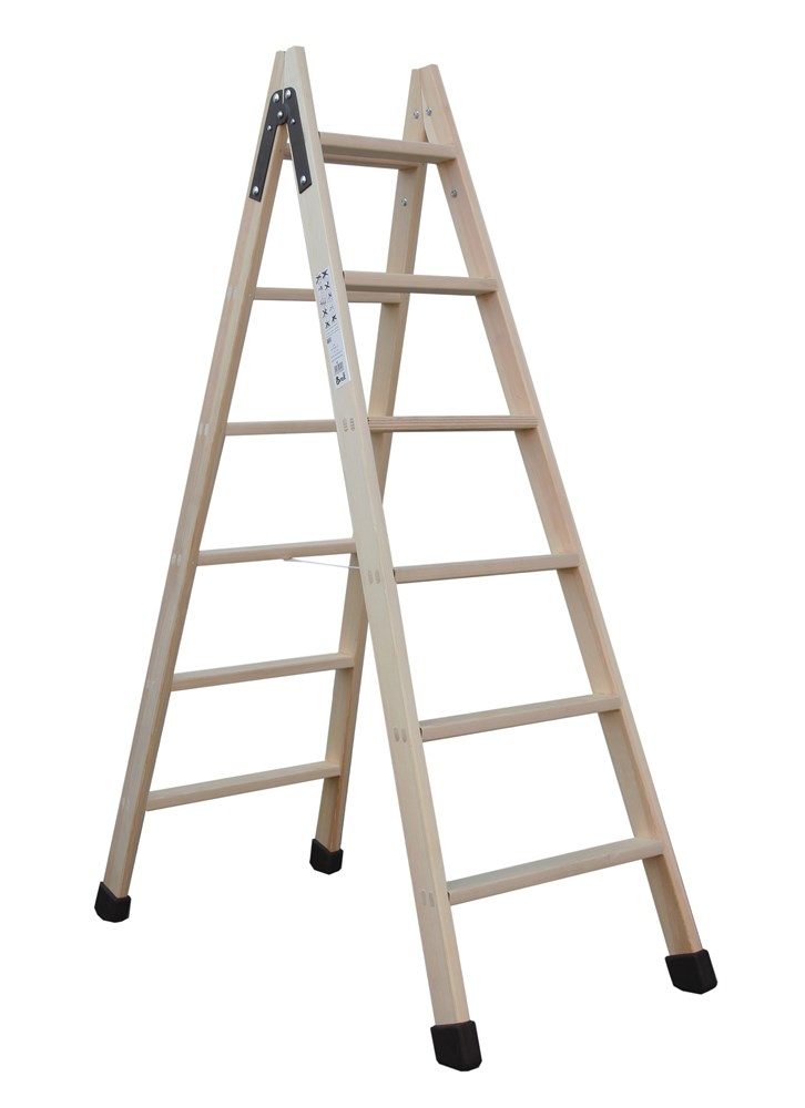 Escalera de tijera de madera - 3 peldaños