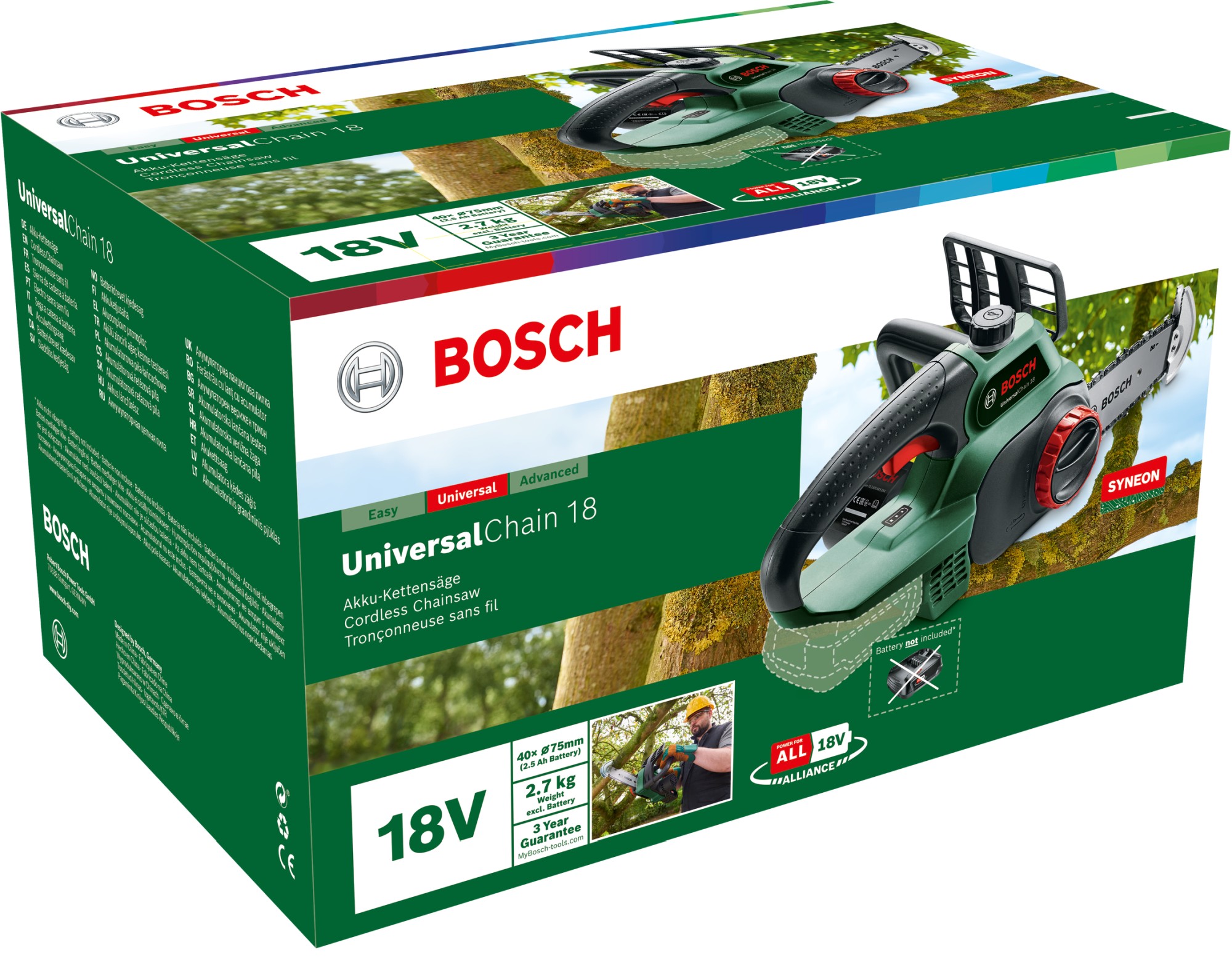 Sierra de cadena a batería UniversalChain 18