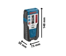 Bosch Professional receptor láser LR 1 (haz láser rojo, 1 batería de 9 V, montura, alcance: 0–200 m)