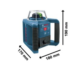 Bosch Professional Nivel láser giratorio GRL 300 HVG (haz de luz verde, receptor láser LR 1 G, alcance: hasta 300 m de diámetro, en maletín de transporte)