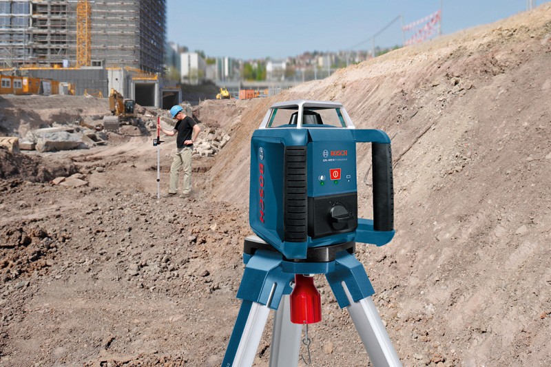 Bosch Professional Nivel láser giratorio GRL 400 H (uso con un solo botón, alcance Ø: hasta 400m, en maletín)