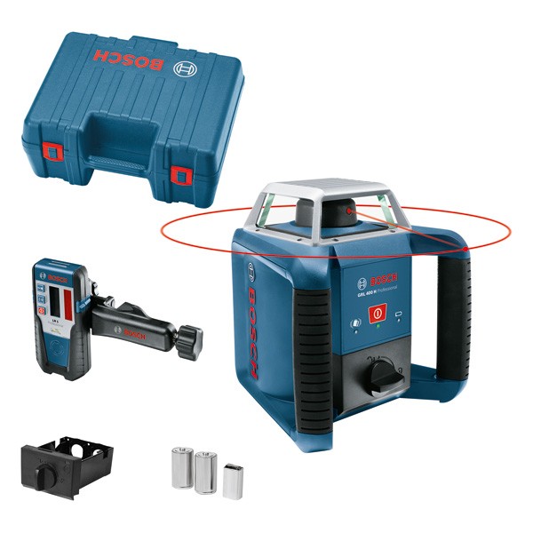 Bosch Professional Nivel láser giratorio GRL 400 H (uso con un solo botón, alcance Ø: hasta 400m, en maletín)
