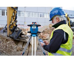 Bosch Professional Sistema 18V Nivel láser giratorio GRL 600 CHV (1 batería 18V x 4.0 Ah + cargador, función aplicación, alcance Ø: hasta 600m, en maletín)