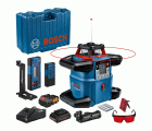 Bosch Professional Sistema 18V Nivel láser giratorio GRL 600 CHV (1 batería 18V x 4.0 Ah + cargador, función aplicación, alcance Ø: hasta 600m, en maletín)