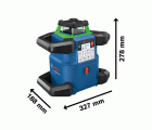 Bosch Professional Nivel láser giratorio sistema de 18V GRL 650 CHVG (láser verde, nivelación exterior, 1 batería 18 V 4,0 Ah + cargador, función aplicación, al