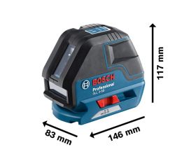 Bosch Professional Nivel láser GLL 3-50 (láser rojo, interior, alcance con receptor LR2: 50 m, 4 pilas AA, soporte giratorio, soporte BM1, L-BOXX)