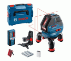 Bosch Professional Nivel láser GLL 3-50 (láser rojo, interior, alcance con receptor LR2: 50 m, 4 pilas AA, soporte giratorio, soporte BM1, L-BOXX)