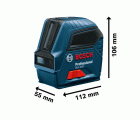 Bosch Professional Nivel láser GLL 2-10 (láser rojo, alcance: hasta 10 m, 3 pilas AA, estuche)