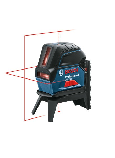 Bosch Professional Nivel láser GCL 2-15 (láser rojo, interior, con puntos de plomada, alcance: 15 m, 3 pilas AA, soporte giratorio RM 1, placa reflectora láser,