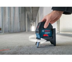 Bosch Professional Nivel láser GCL 2-15 (láser rojo, interior, con puntos de plomada, alcance: 15 m, 3 pilas AA, soporte giratorio RM 1, placa reflectora láser,