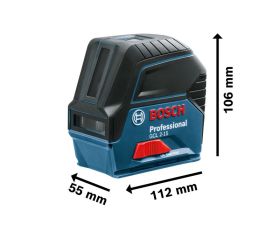 Bosch Professional Nivel láser GCL 2-15 (láser rojo, interior, con puntos de plomada, alcance: 15 m, 3 pilas AA, soporte giratorio RM 1, placa reflectora láser,