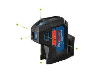 Bosch Professional láser de 5 puntos GPL 5 G (láser verde, alcance: hasta 30 m, estuche)