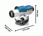 Bosch Professional Nivel Óptico GOL 26 D (aumento 26x, unidad de medida: 360 grados, alcance: hasta 100 m, en maletín de transporte)