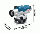 Bosch Professional Nivel Óptico GOL 20 G (aumento 20x, unidad de medida: 400 Gon, alcance: hasta 60 m, en maletín de transporte)