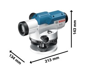 Bosch Professional Nivel Óptico GOL 32 D (aumento 32x, unidad de medida: 360 grados, alcance: hasta 120 m, en maletín de transporte)