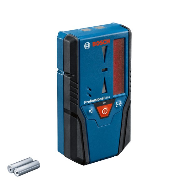 Bosch Professional Receptor de láser LR 6 (para láser rojo, 2 pilas AAA, alcance: 5 - 50 m)