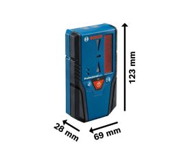 Bosch Professional Receptor de láser LR 6 (para láser rojo, 2 pilas AAA, alcance: 5 - 50 m)