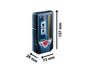 Bosch Professional Receptor de Láser LR 7 (para láser rojo y verde, 2 pilas AAA, alcance: 5-50 m, estuche)