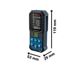 Bosch Professional medidor láser GLM 50-27 CG (láser verde, alcance: hasta 50 m, robusto, IP65, transferencia de datos mediante Bluetooth, 2 pilas AA, correa de