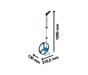 Bosch Professional topómetro GWM 32 (diámetro de la rueda: 31,85 cm, circunferencia: 1 m, rango: 9999,9 m)