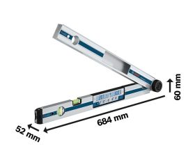 Bosch Professional Medidor digital de ángulos e inclinómetro GAM 270 MFL (precisión láser, cálculo de ángulos de inglete, margen de medición: 0 - 270º, longitud