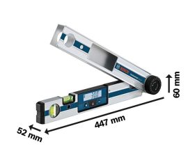 Bosch Professional Medidor digital de ángulos GAM 220 (margen de medición: 0 - 220º, longitud: 40 cm)