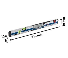 Bosch Professional Inclinómetro digital GIM 60 L (precisión láser, margen de medición: 0-360º, longitud: 60 cm)