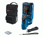 Bosch Professional Detector D-tect 200 C (detección de cables con y sin tensión, tuberías de metal y plástico, pernos de madera y cavidades, cable USB-C™, 4 pilas AA, bolsa protectora)