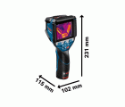 Bosch Professional 12V System Cámara Térmica GTC 600 C (1 batería de 12 V, con aplicación, rango de temperatura: de -20 °C a +600 °C, resolución: 256 x 192 px, 